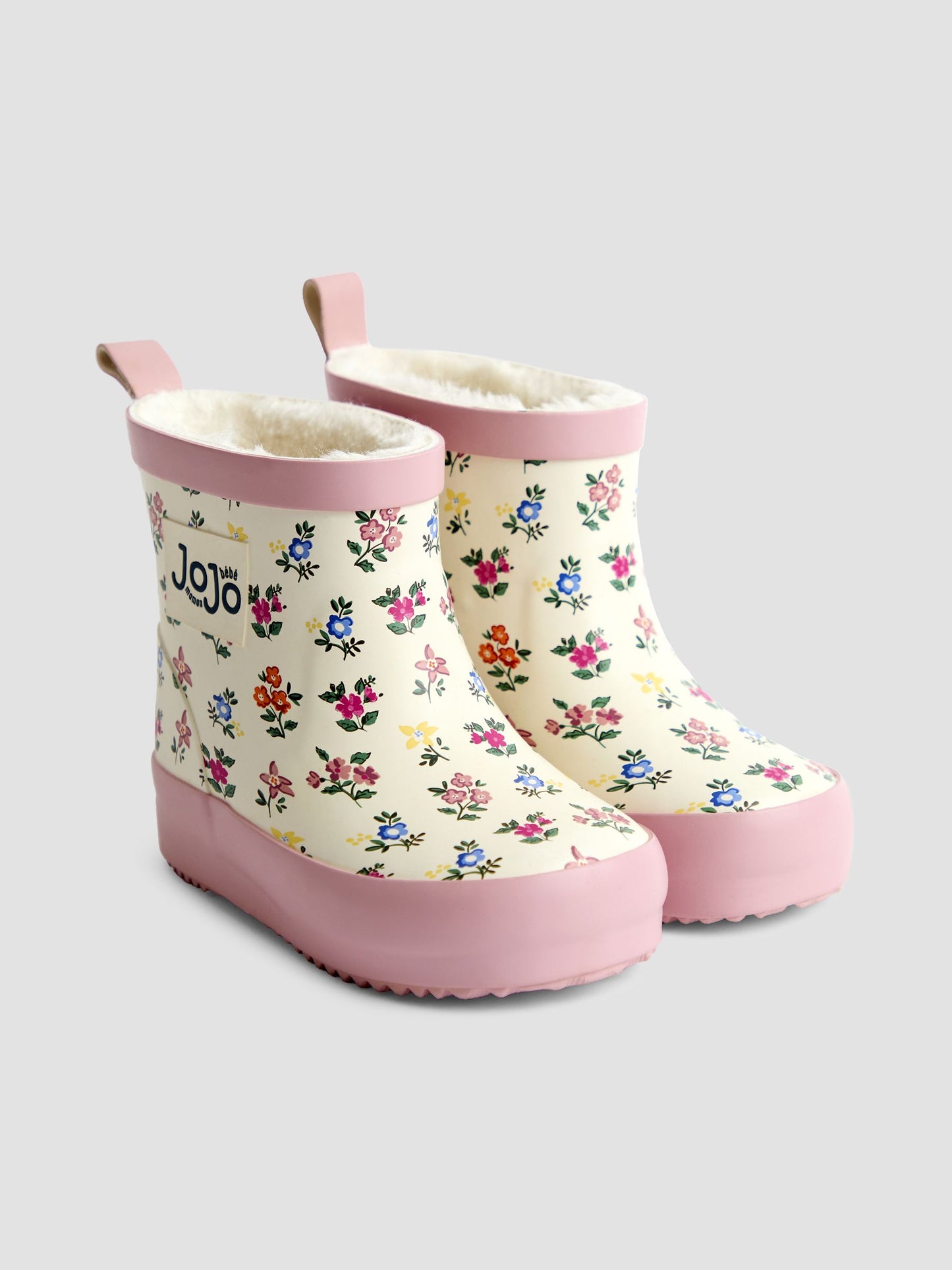 JoJo Maman Bébé Krem Çiçekli Kısa Unicorn Yağmur Çizmesi