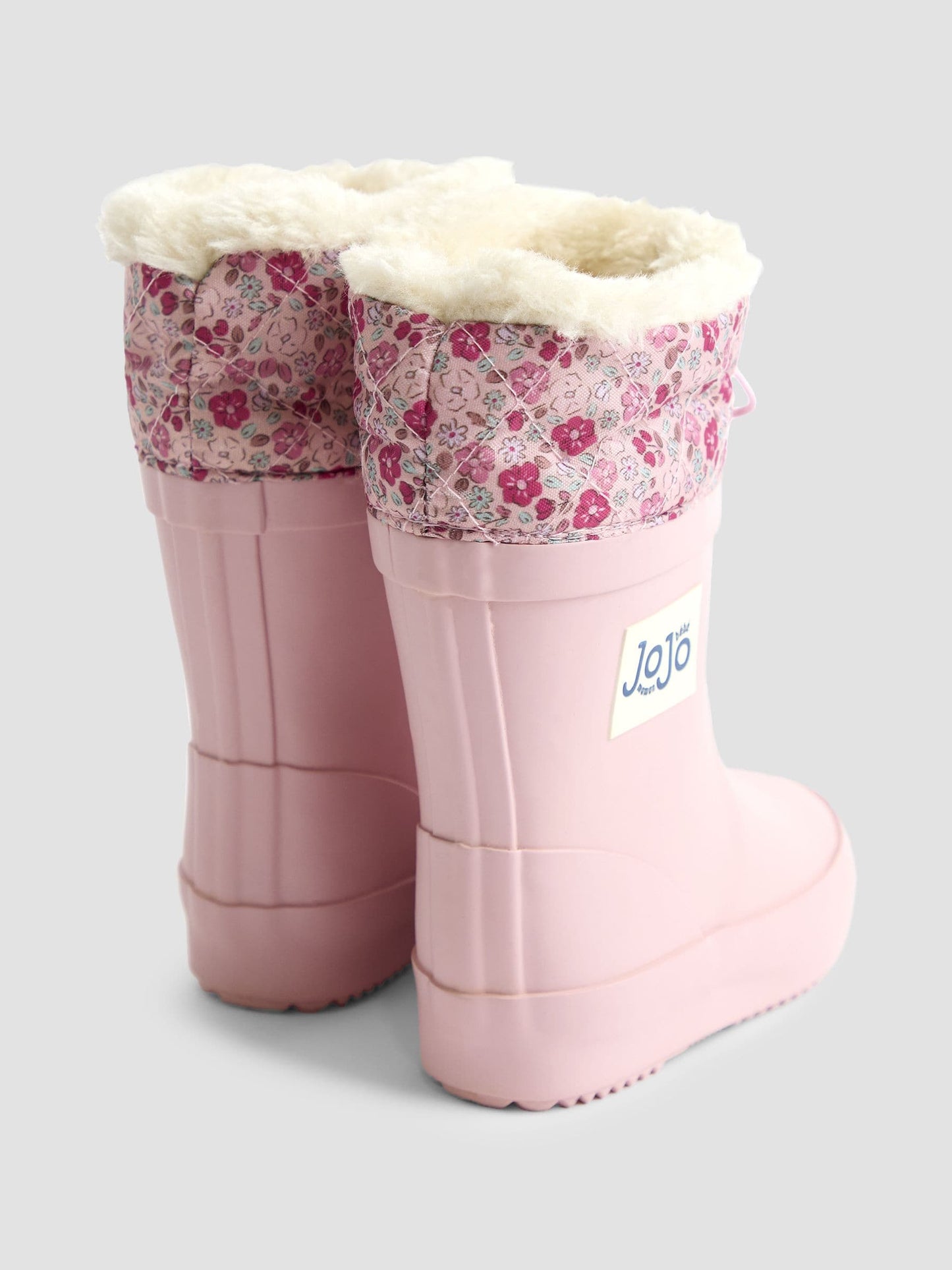 JoJo Maman Bébé Açık Pembe Büzgülü Sıcak Astarlı Yağmur Çizmesi