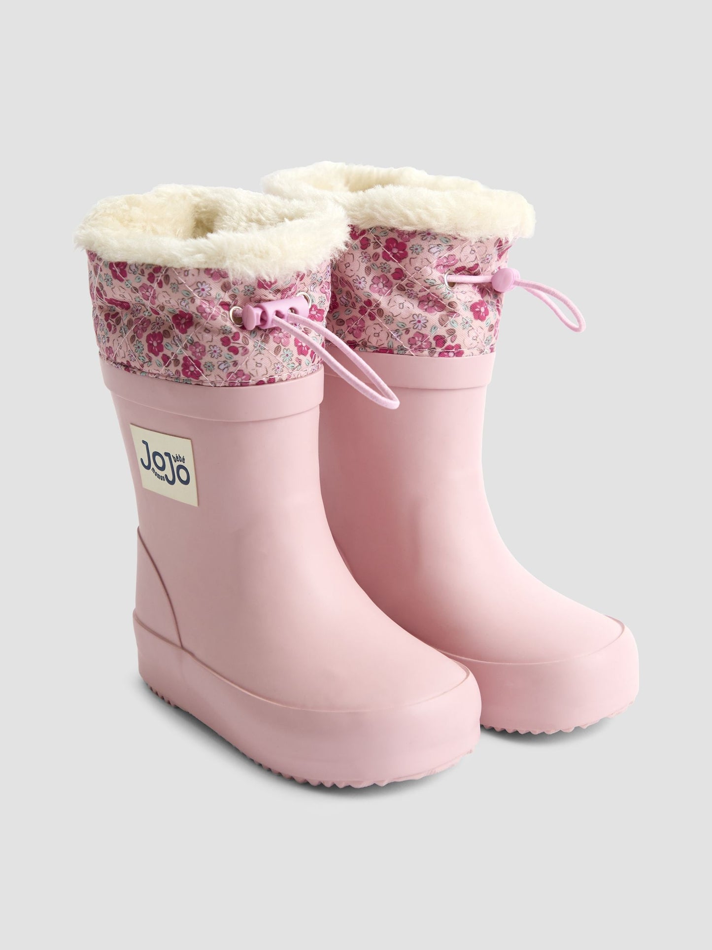 JoJo Maman Bébé Açık Pembe Büzgülü Sıcak Astarlı Yağmur Çizmesi