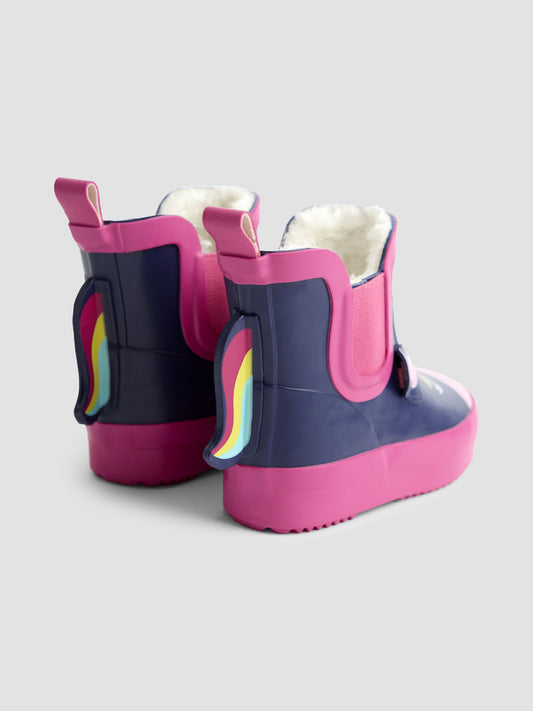 JoJo Maman Bébé Lacivert/Pembe Kısa Unicorn Yağmur Çizmesi