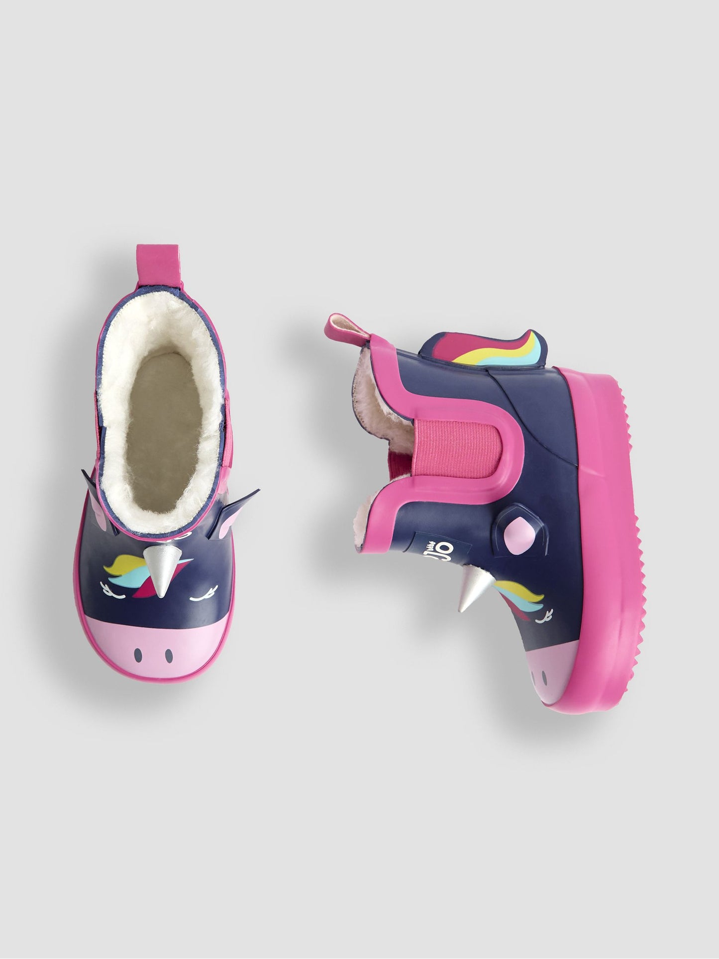 JoJo Maman Bébé Lacivert/Pembe Kısa Unicorn Yağmur Çizmesi