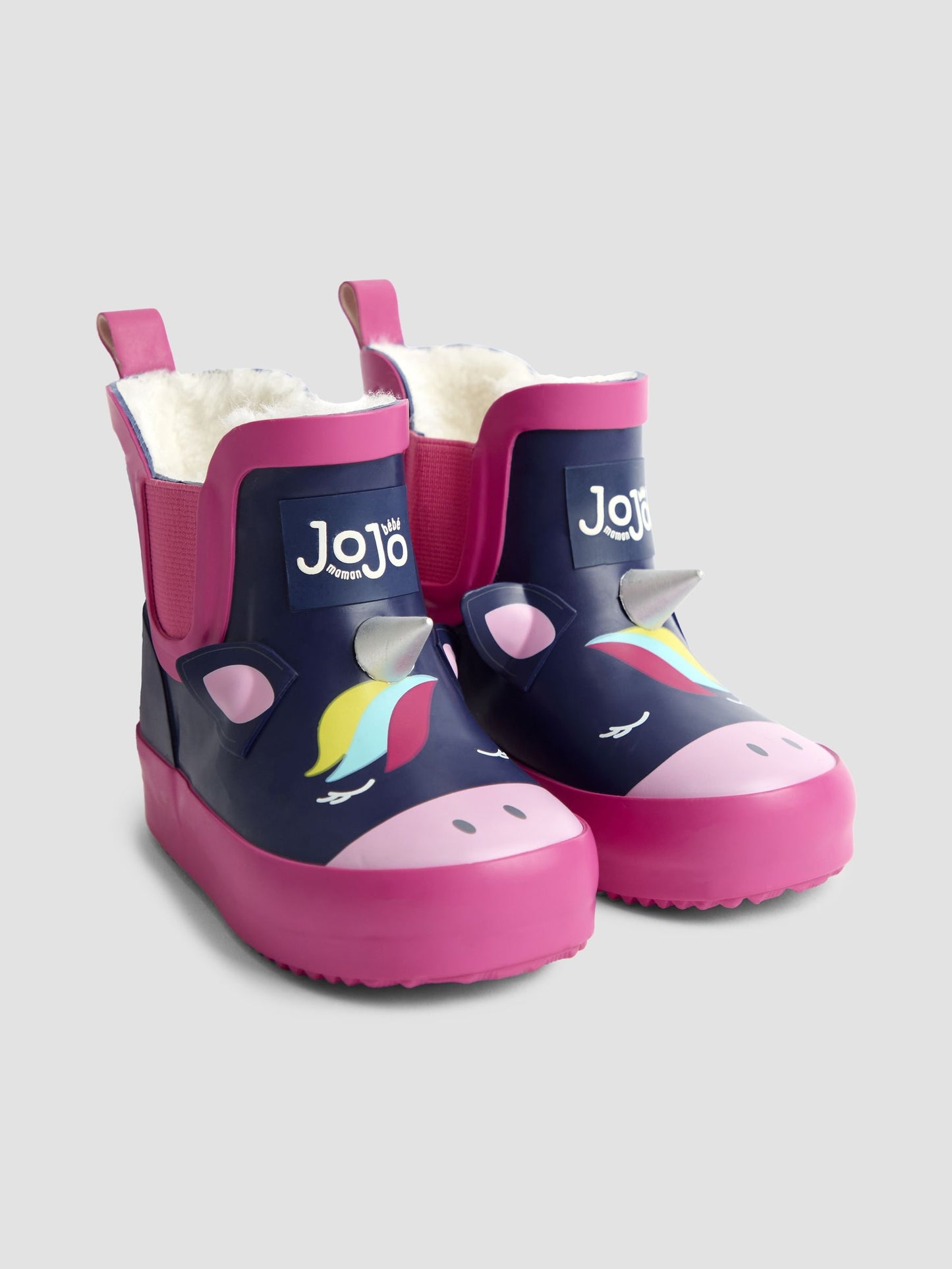 JoJo Maman Bébé Lacivert/Pembe Kısa Unicorn Yağmur Çizmesi