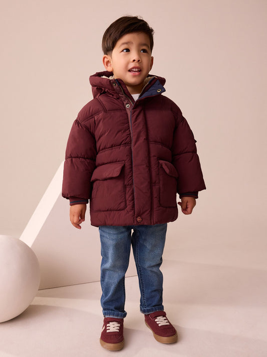 Bordo Borg Astarlı Dolgulu Mont (3 Ay – 7 Yaş)