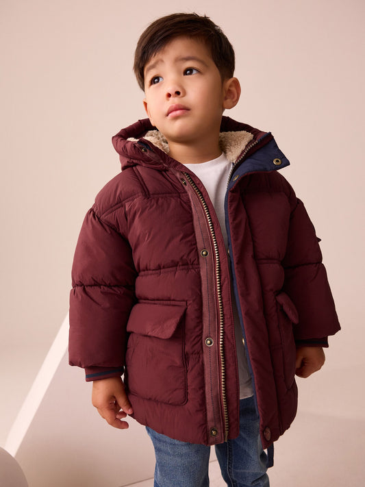 Bordo Borg Astarlı Dolgulu Mont (3 Ay – 7 Yaş)