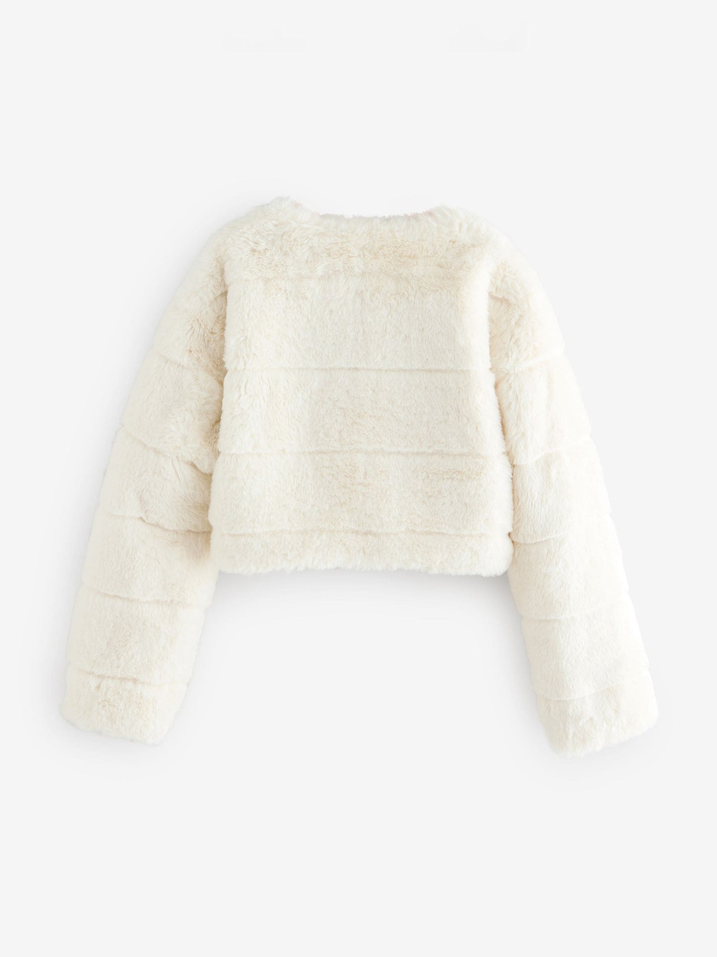 Baker by Ted Baker Cream Faux Fur Short Coat