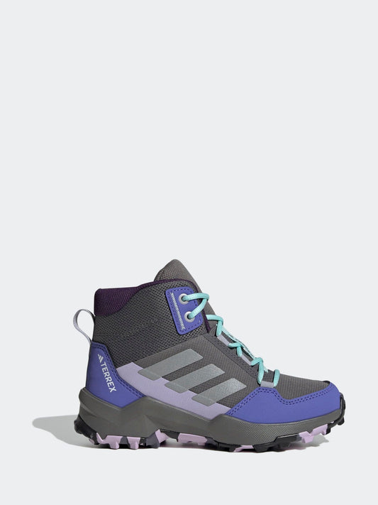 adidas Grey/Blue/Purple Terrex Ax4r Mid Hiking Kids Boots
