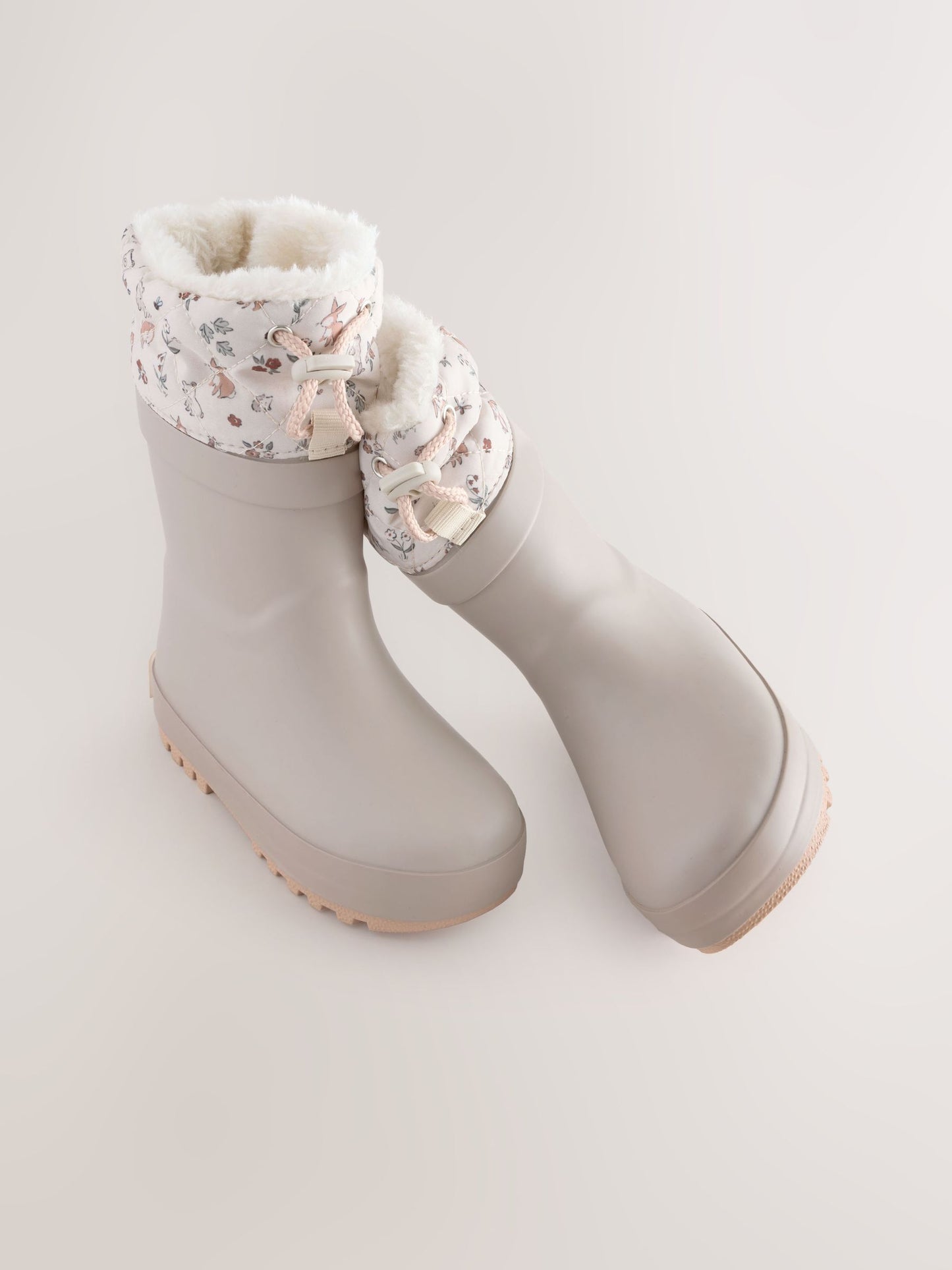 Kahverengi Desenli Karakter Baskılı Thinsulate Astarlı Kıvrık Paçalı Yağmur Çizmesi