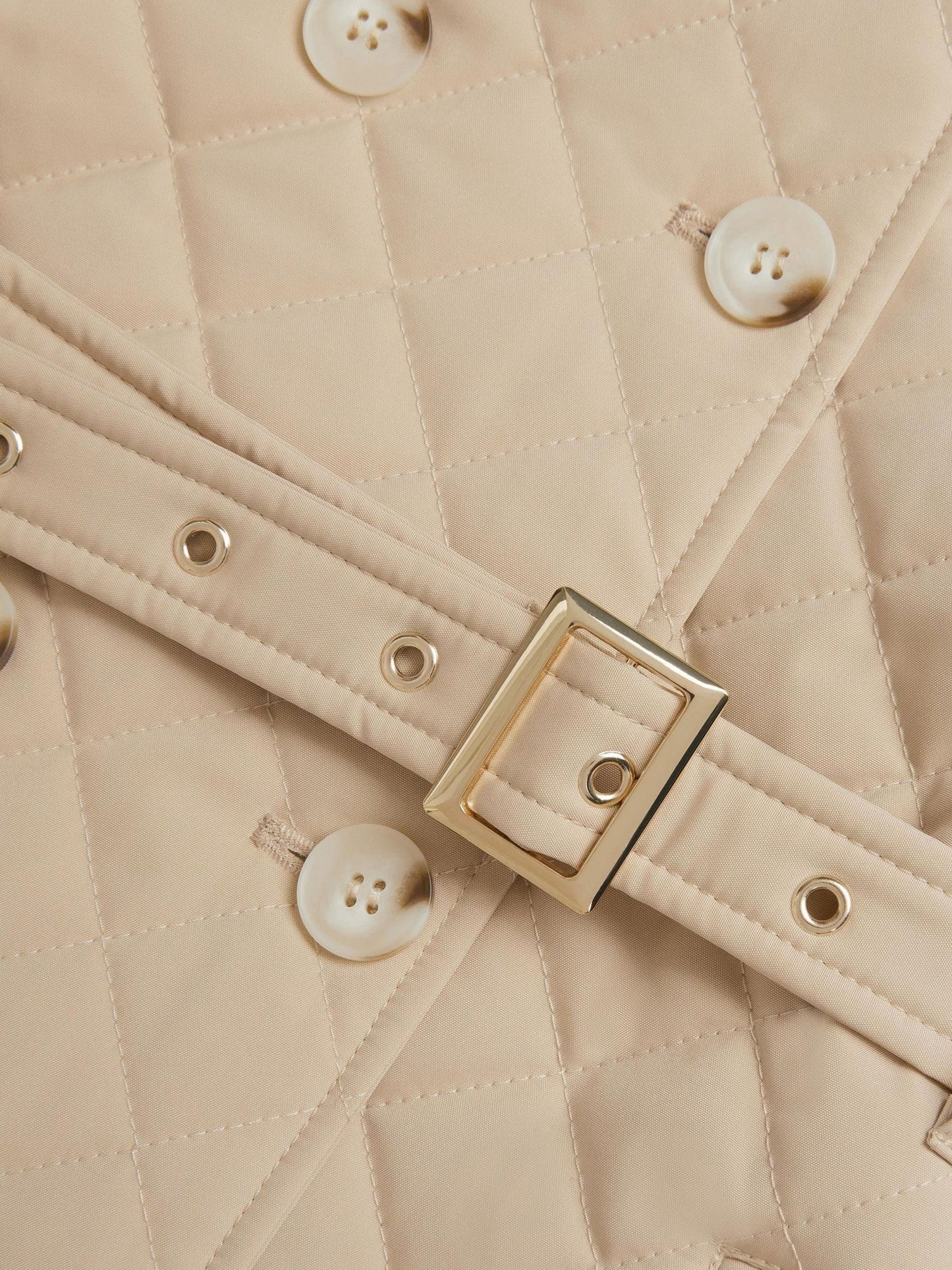 Monsoon Cream Embroidered Quilted Trench Coat