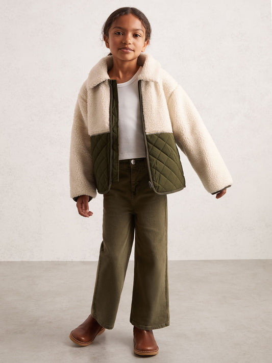 Reiss Ecru Jeanie 13-14 yrs Quilted Borg Jacket