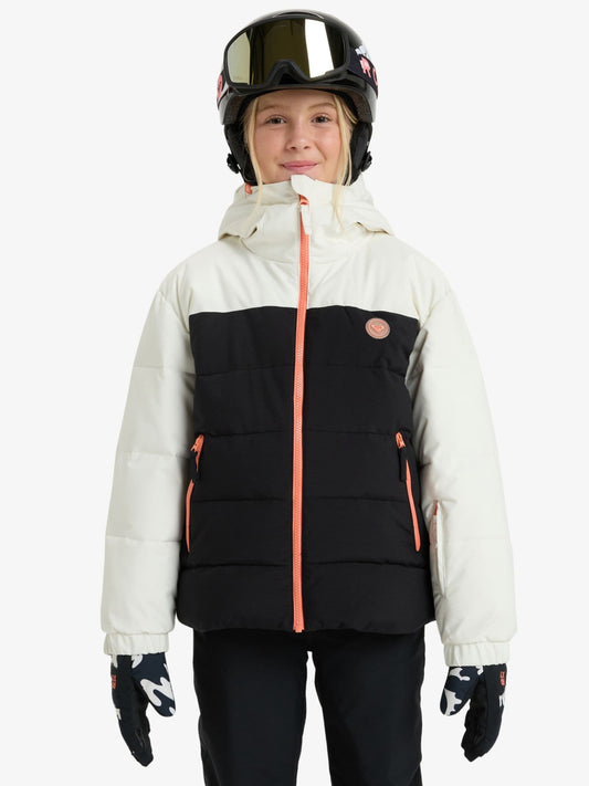 Roxy Black & White Snowyhill Puffy Technical Ski Jacket