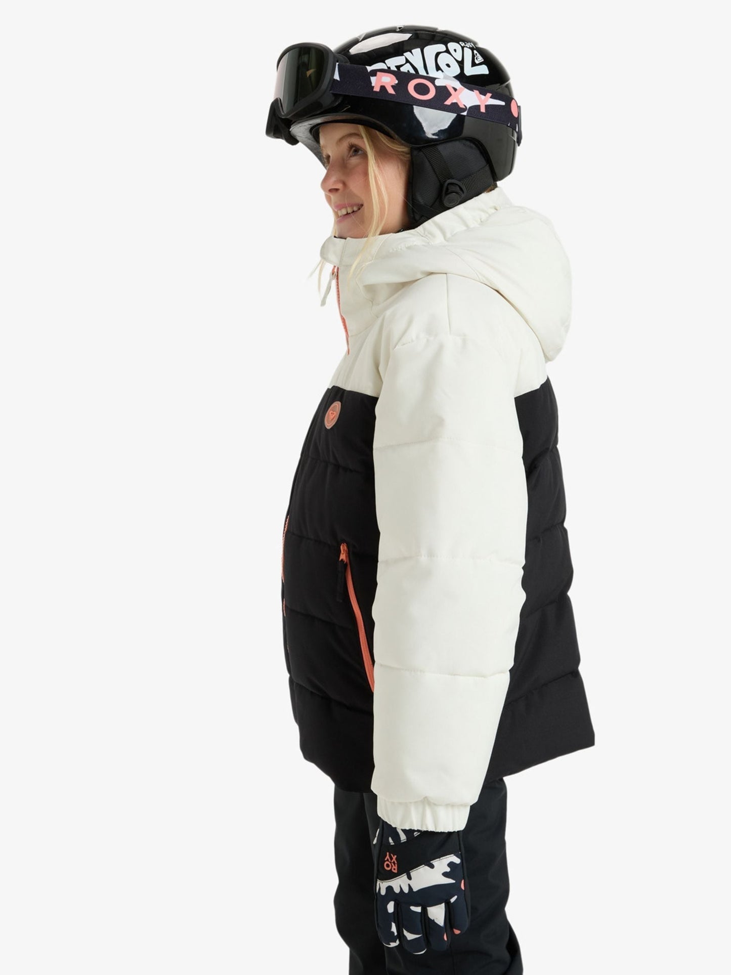 Roxy Black & White Snowyhill Puffy Technical Ski Jacket