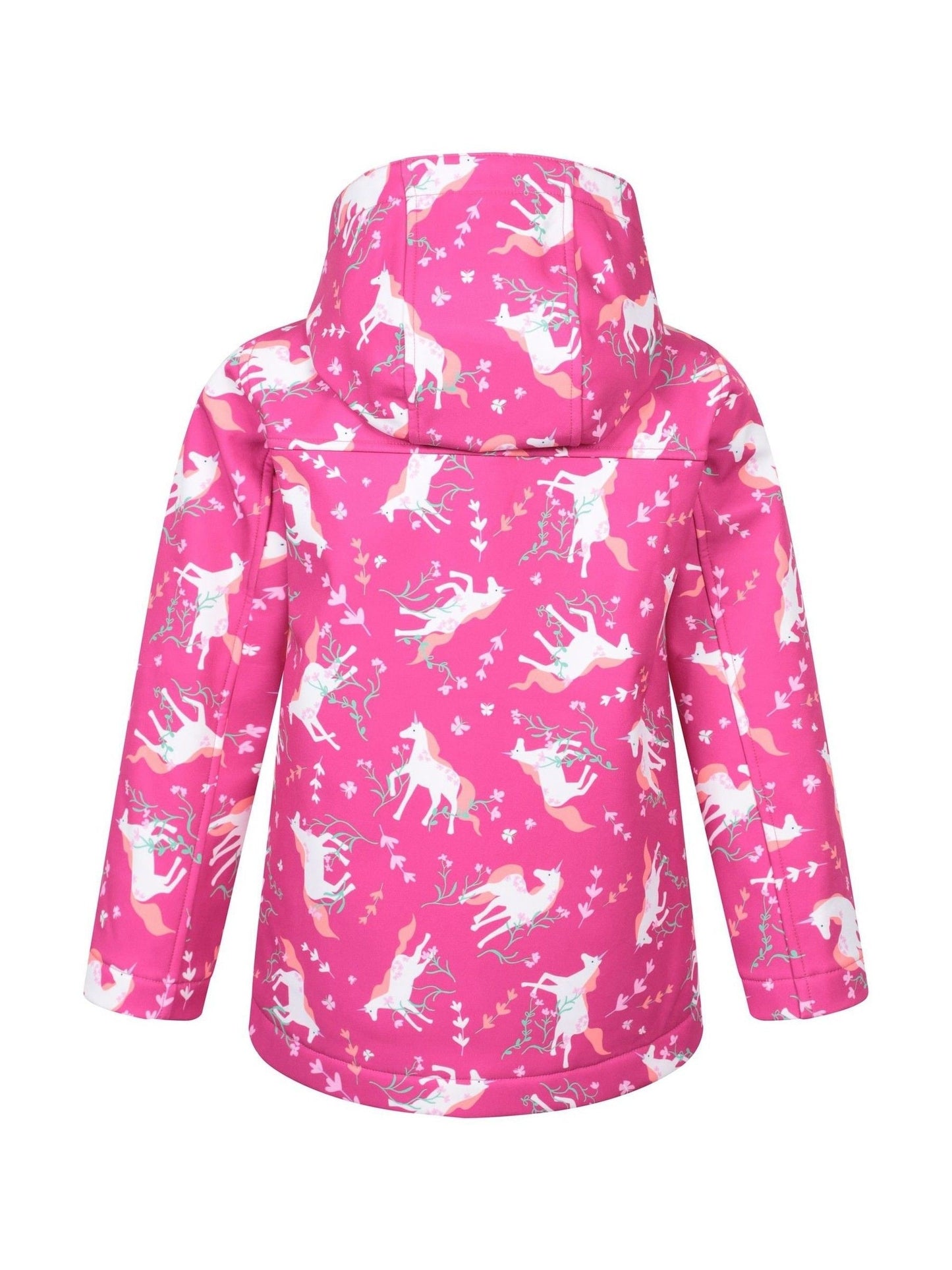 Mountain Warehouse Bright Pink Exodus Kids Printed Water-Resistant Softshell Jacket
