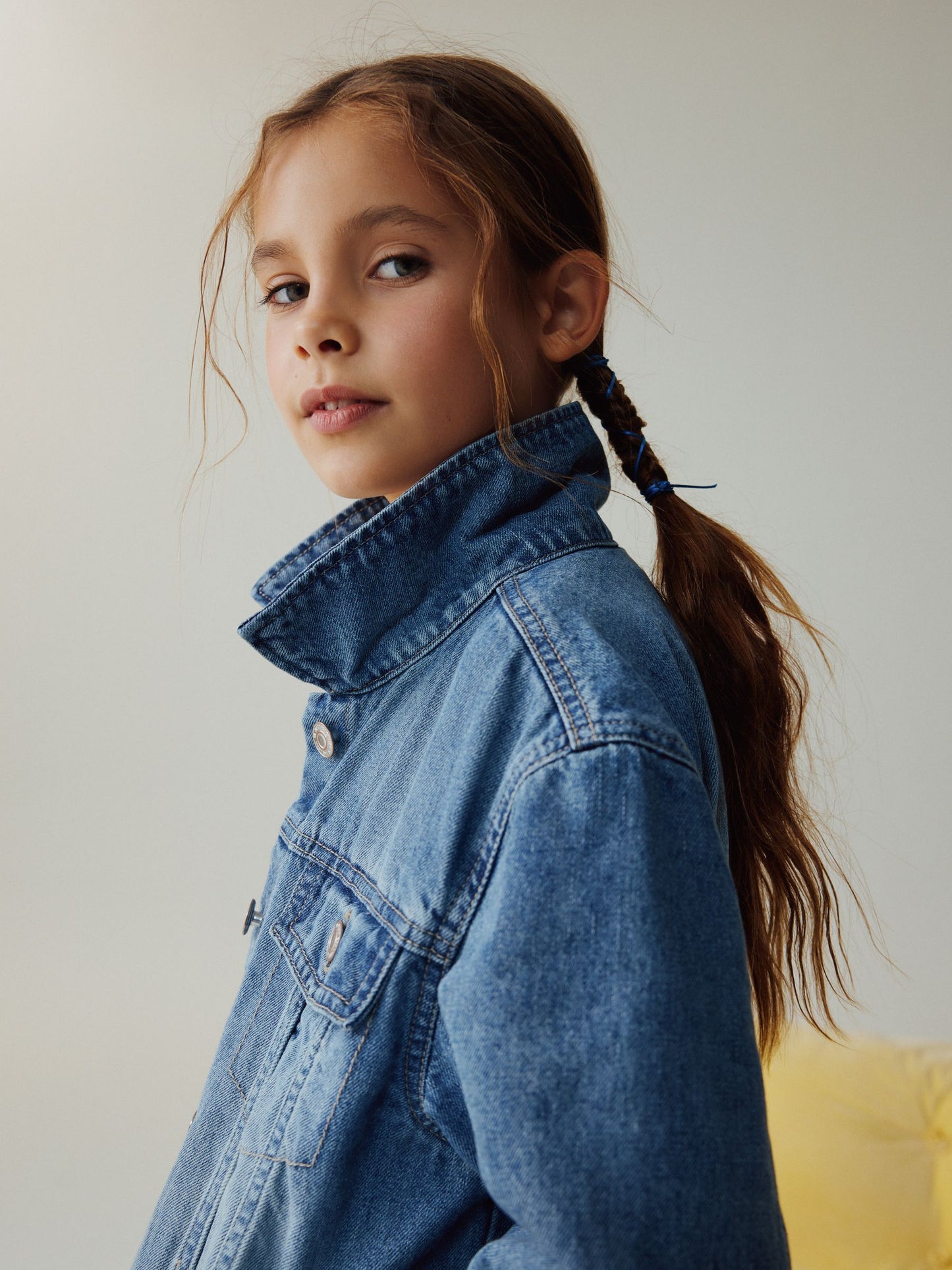 Mid Blue Denim Western Jacket (3-16yrs)