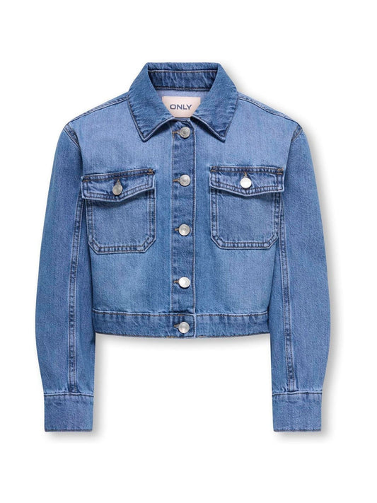 ONLY KIDS Blue Cropped Denim Jacket