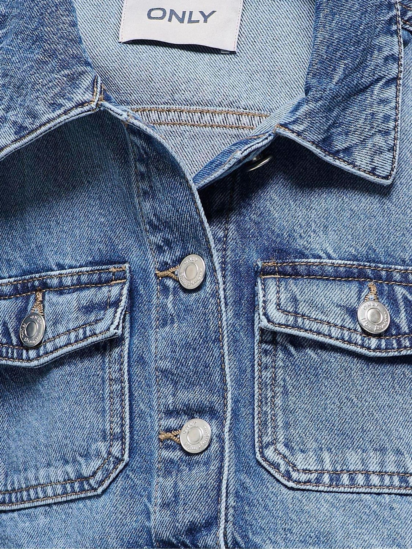 ONLY KIDS Blue Cropped Denim Jacket