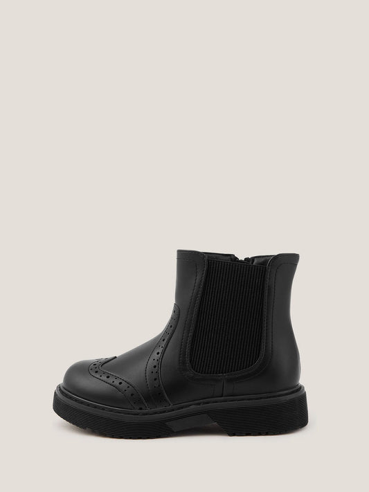 Monsoon Black Brogue Chelsea Boots
