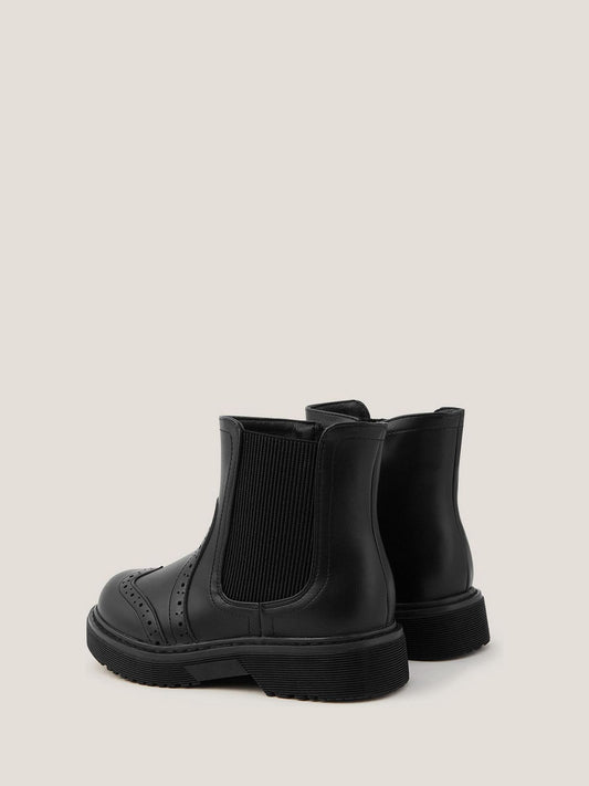 Monsoon Black Brogue Chelsea Boots