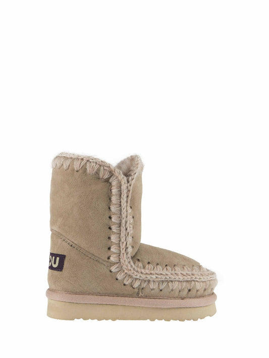 Mou Camel Eskimo Sheepskin Lined Kids Suede Boots