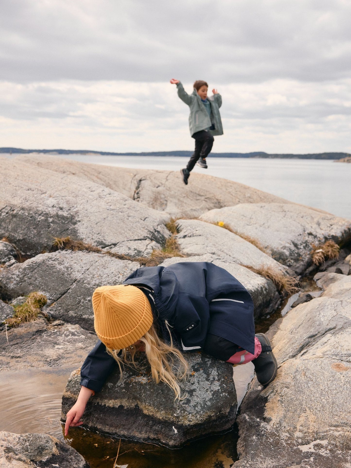 Polarn O. Pyret Blue Waterproof Shell Coat
