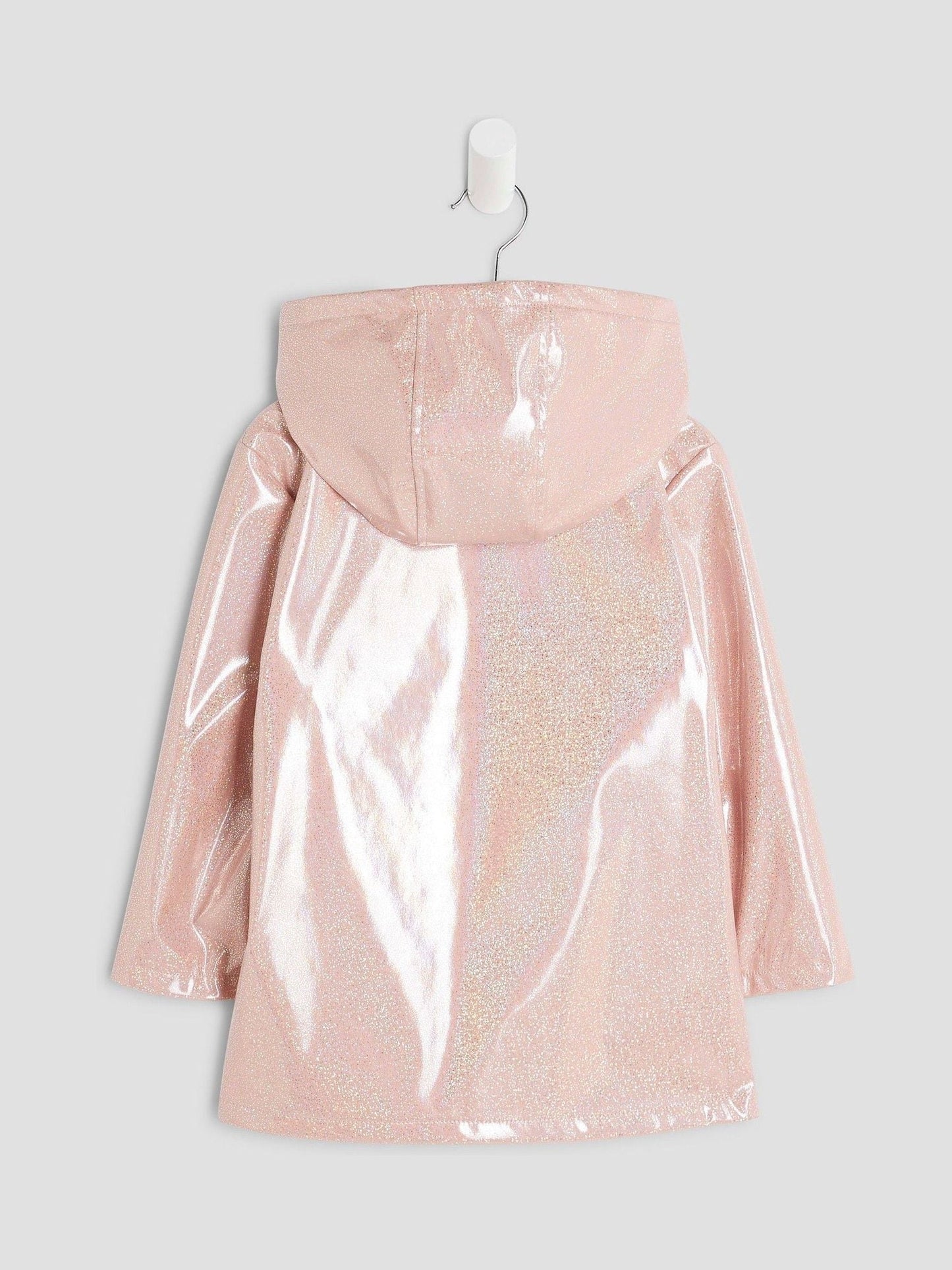 River Island Pink Girls Glitter Rain Trench Coat