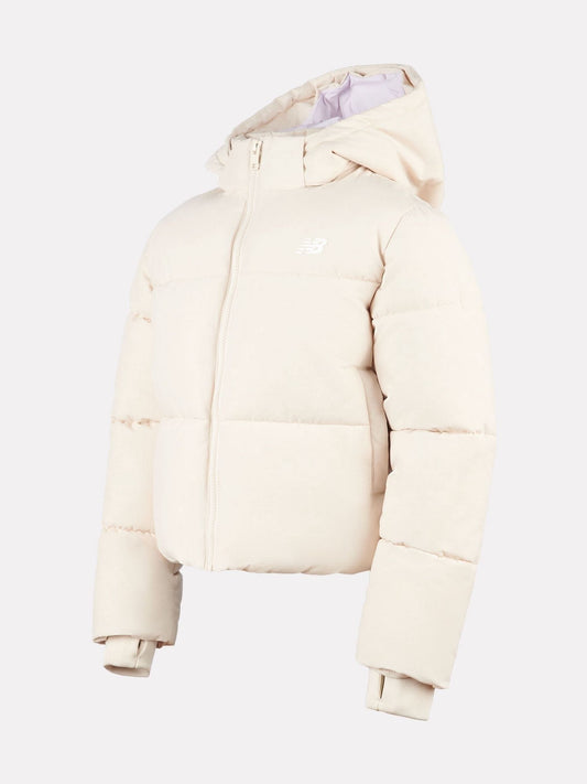 New Balance Cream Wide Baffle Puffer Jacket