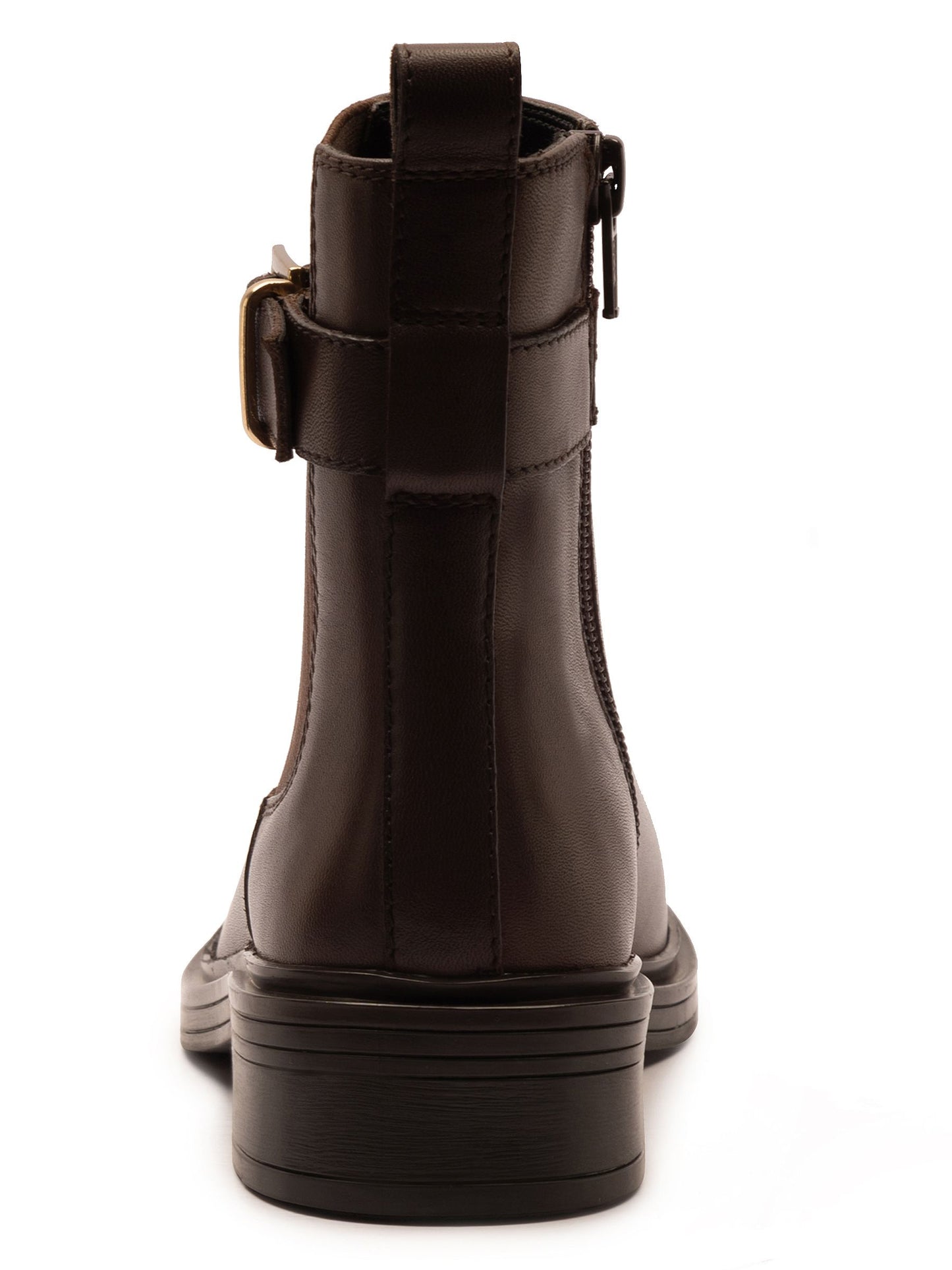 Off The Hook Brown Tiana Leather Chelsea Buckle Ankle Boots