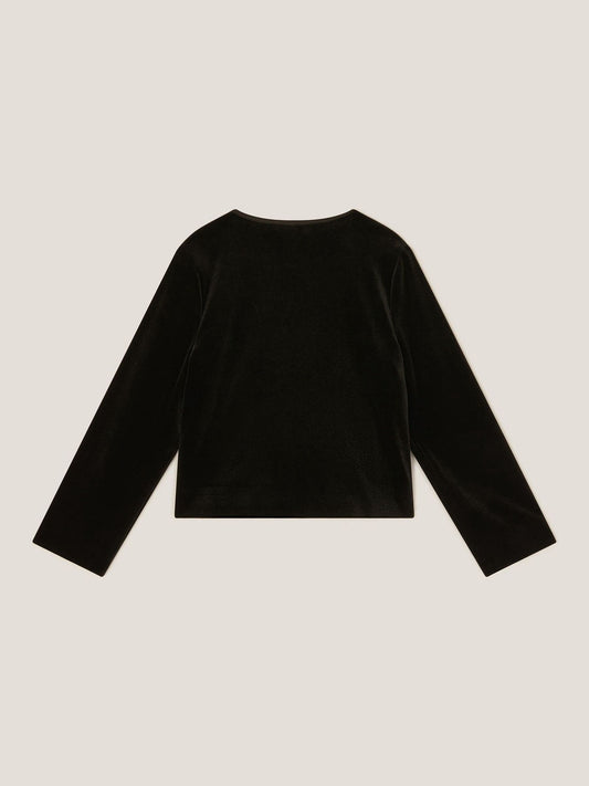 Monsoon Black Heart Button Velvet Jacket