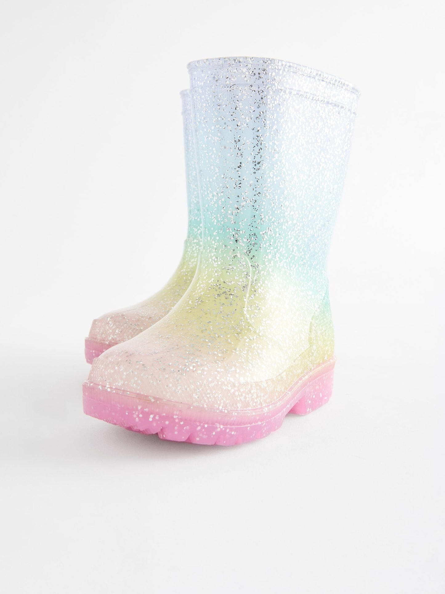 Çok Renkli Gökkuşağı Simli Yağmur Çizmeleri