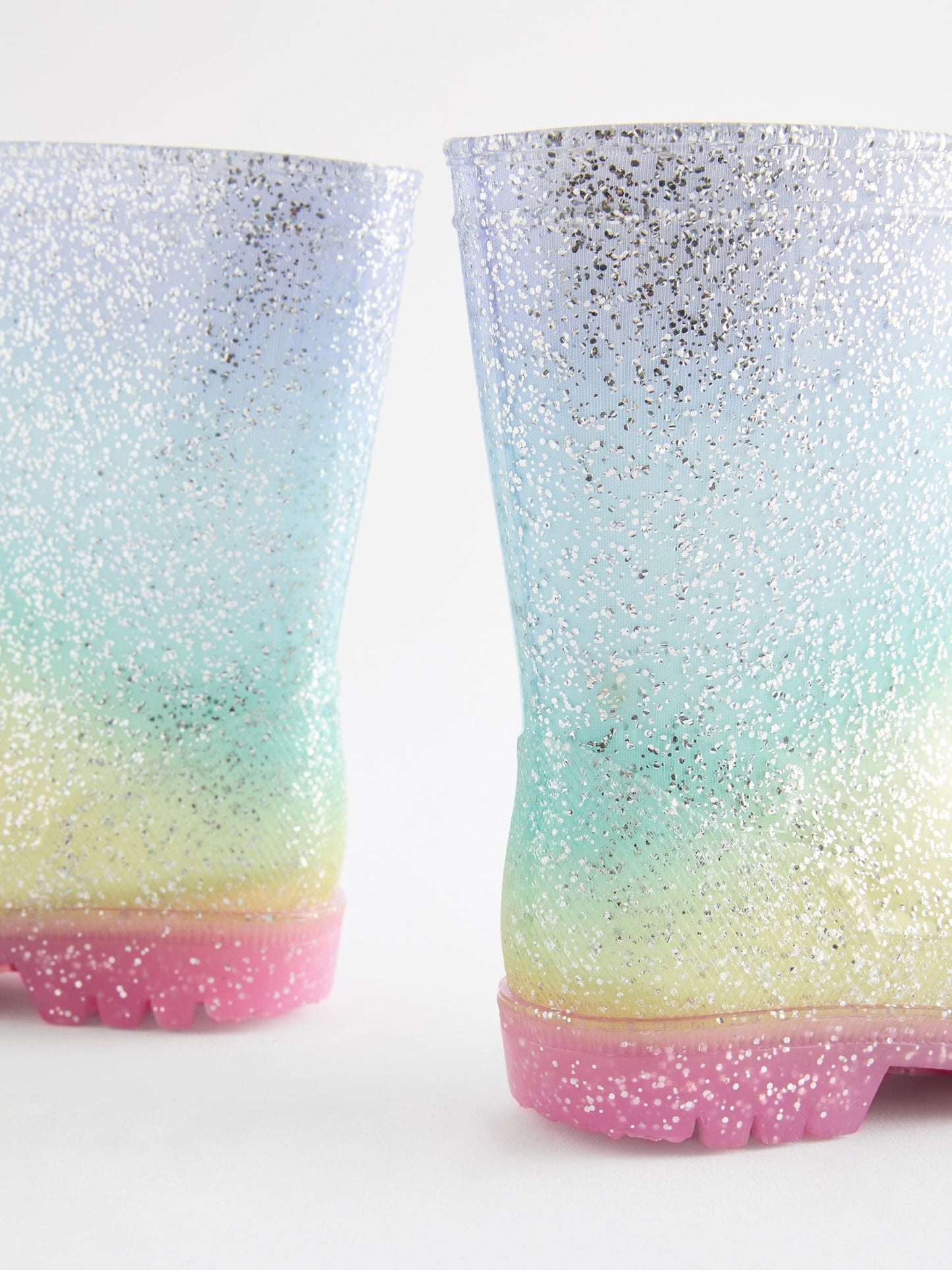 Çok Renkli Gökkuşağı Simli Yağmur Çizmeleri