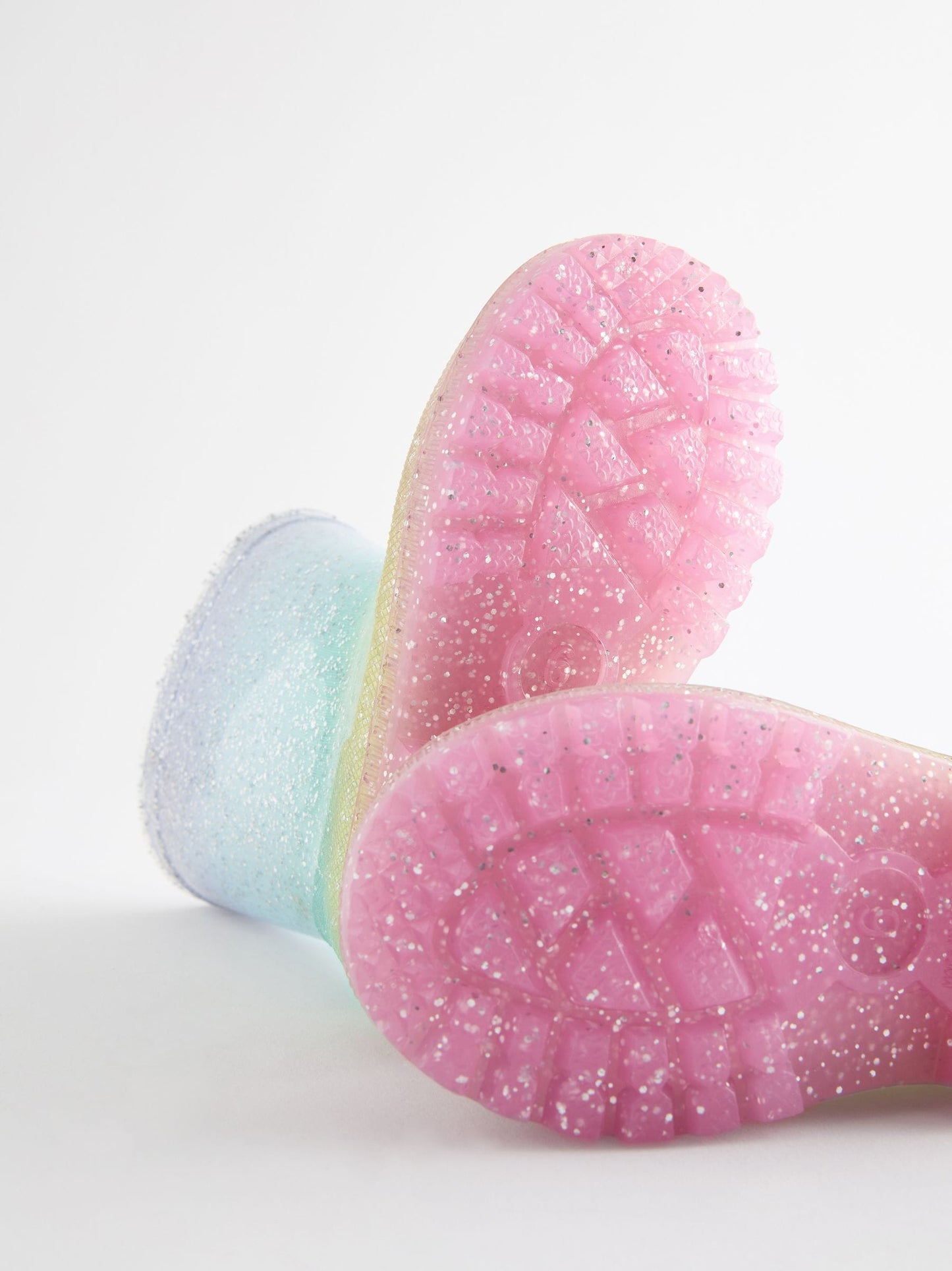 Çok Renkli Gökkuşağı Simli Yağmur Çizmeleri