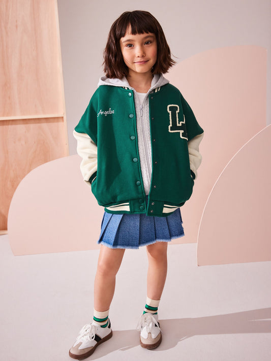 Green Varsity Embroidered Jacket (3-16yrs)