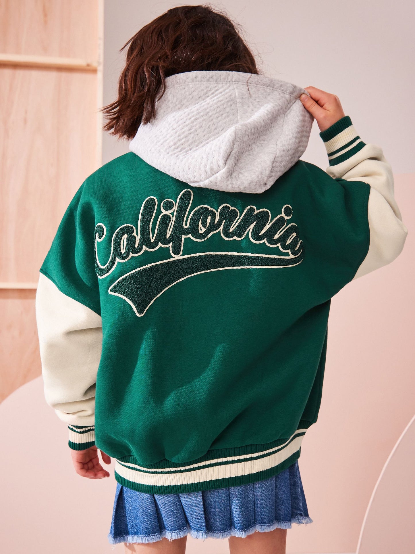 Green Varsity Embroidered Jacket (3-16yrs)