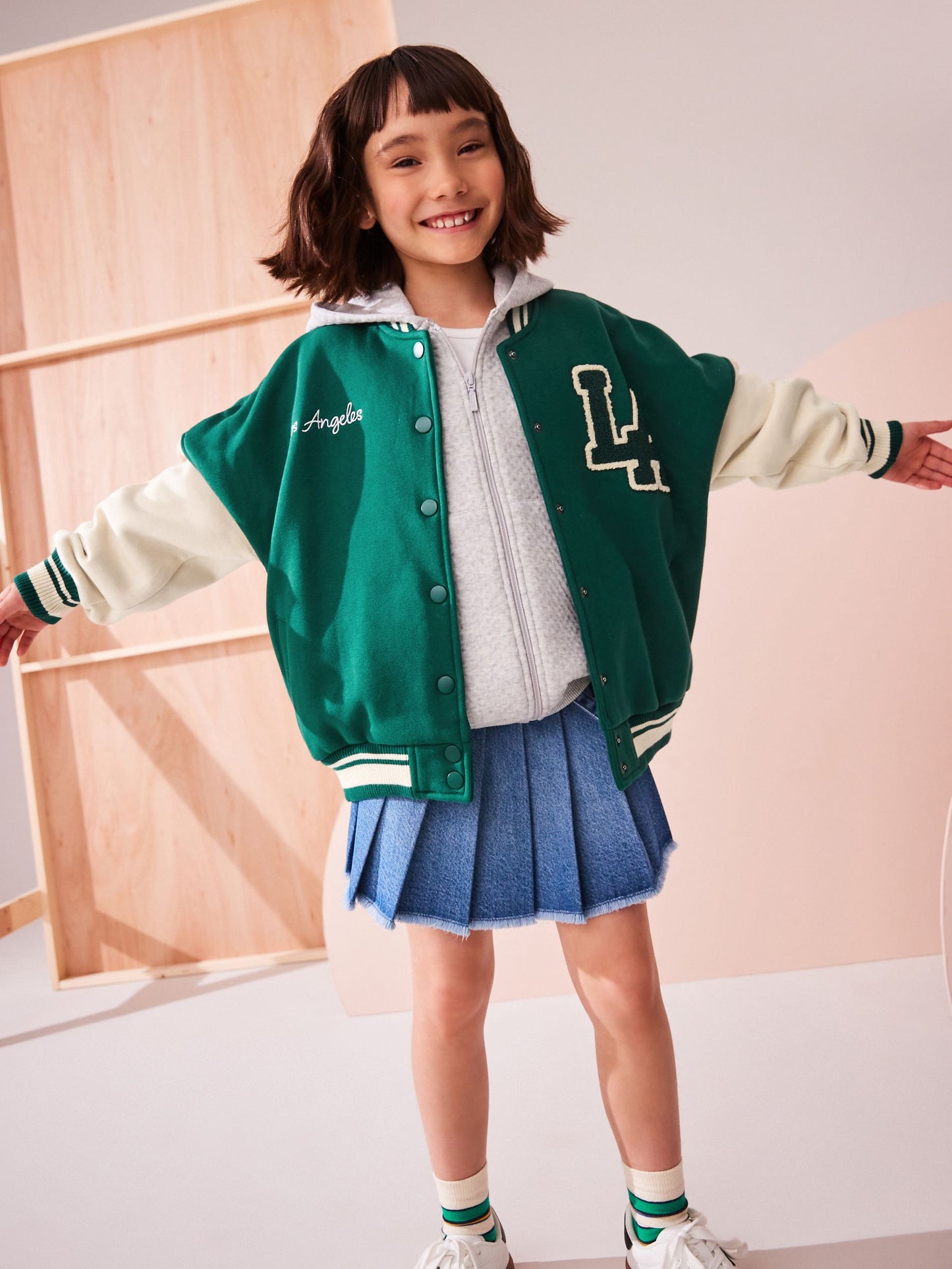 Green Varsity Embroidered Jacket (3-16yrs)