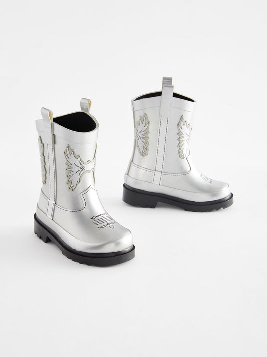 Gümüş Western Yağmur Çizmesi