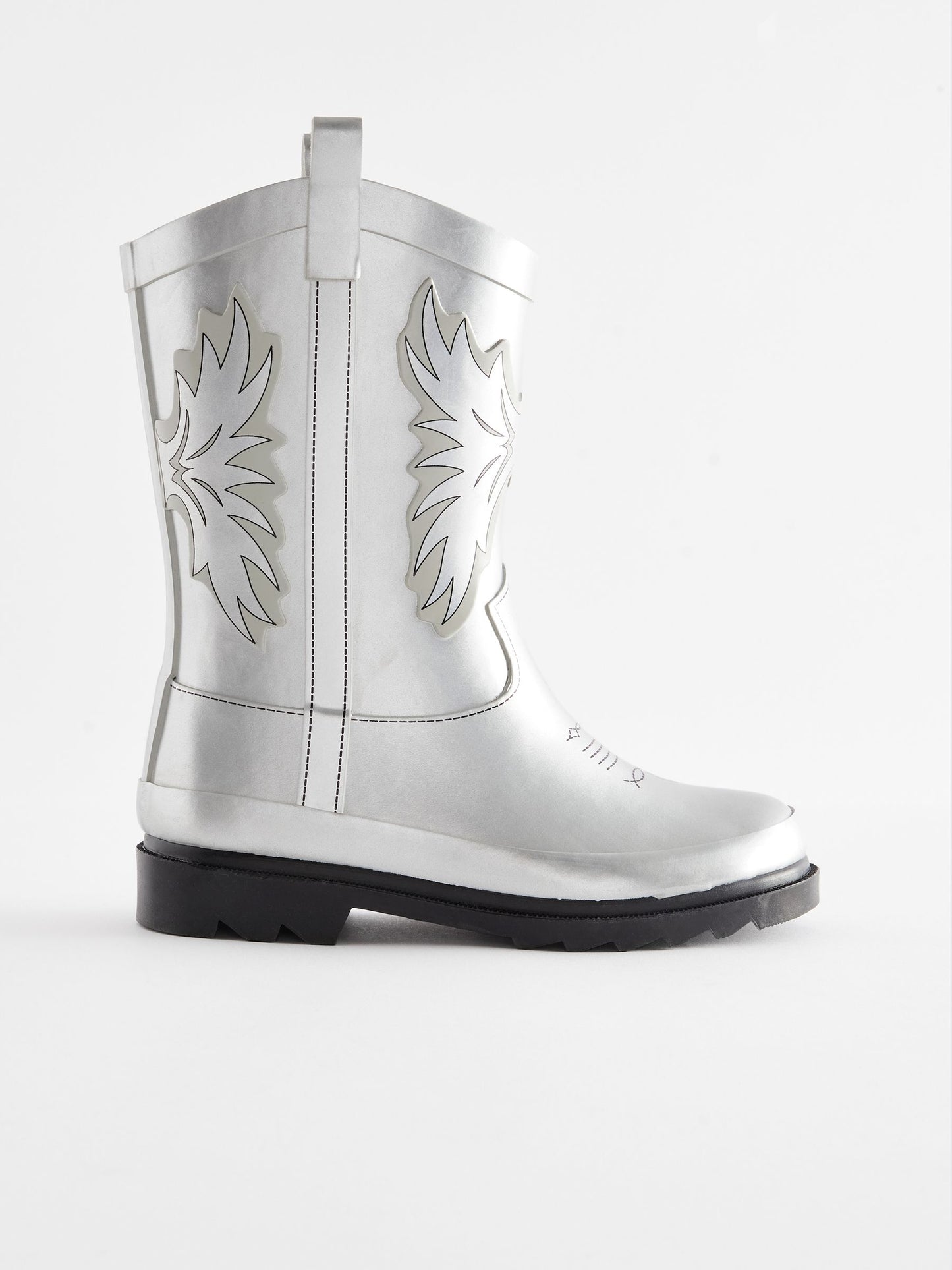 Gümüş Metalik Western Yağmur Çizmeleri