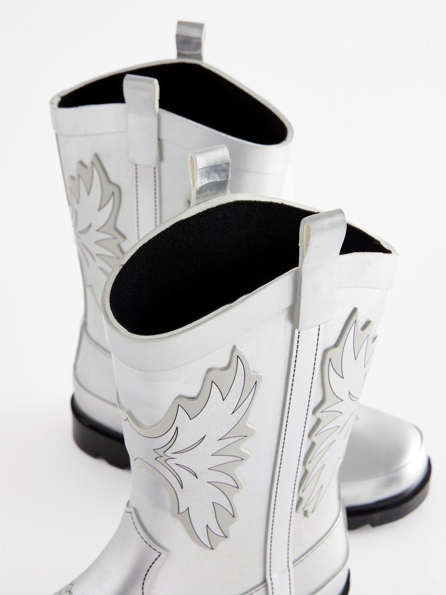 Gümüş Metalik Western Yağmur Çizmeleri