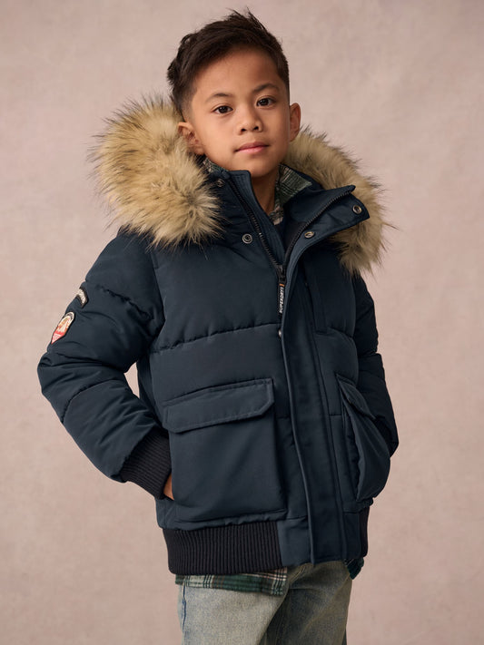 Superdry Navy Everest Bomber Coat