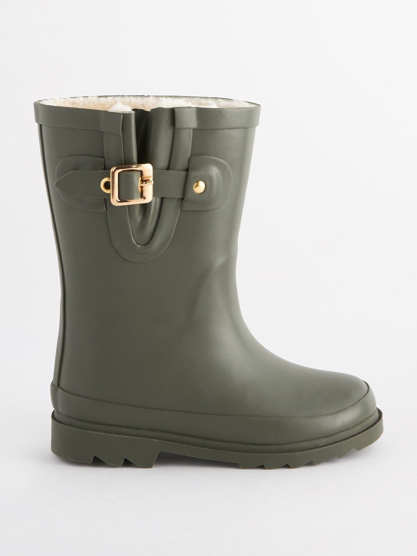 Haki Sıcak Astarlı Tokalı Yağmur Çizmesi