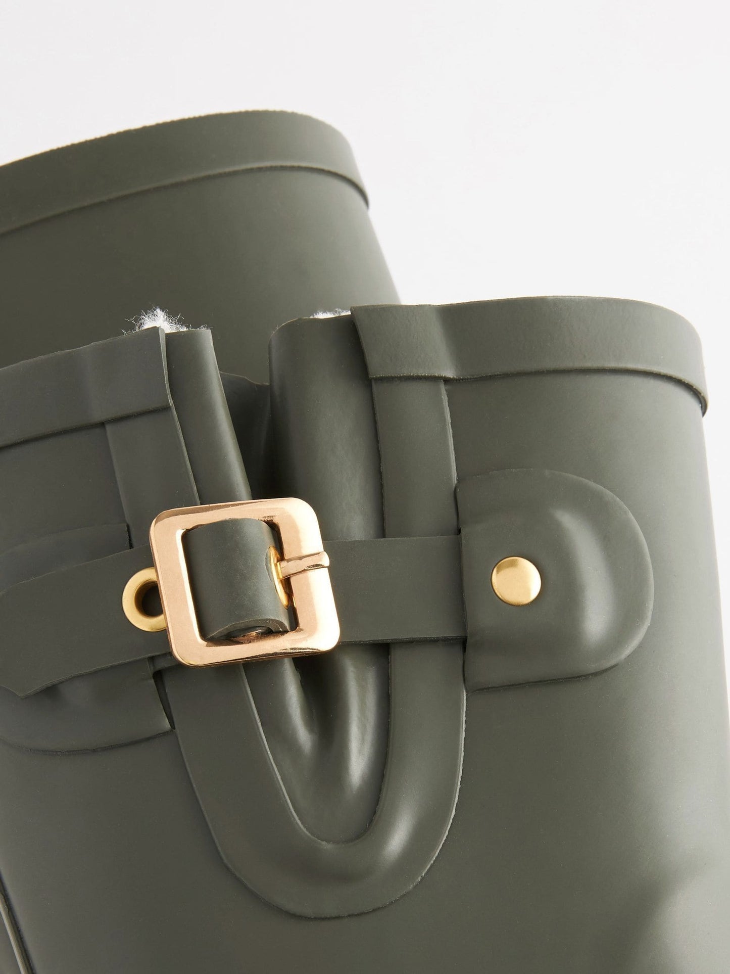 Haki Sıcak Astarlı Tokalı Yağmur Çizmesi