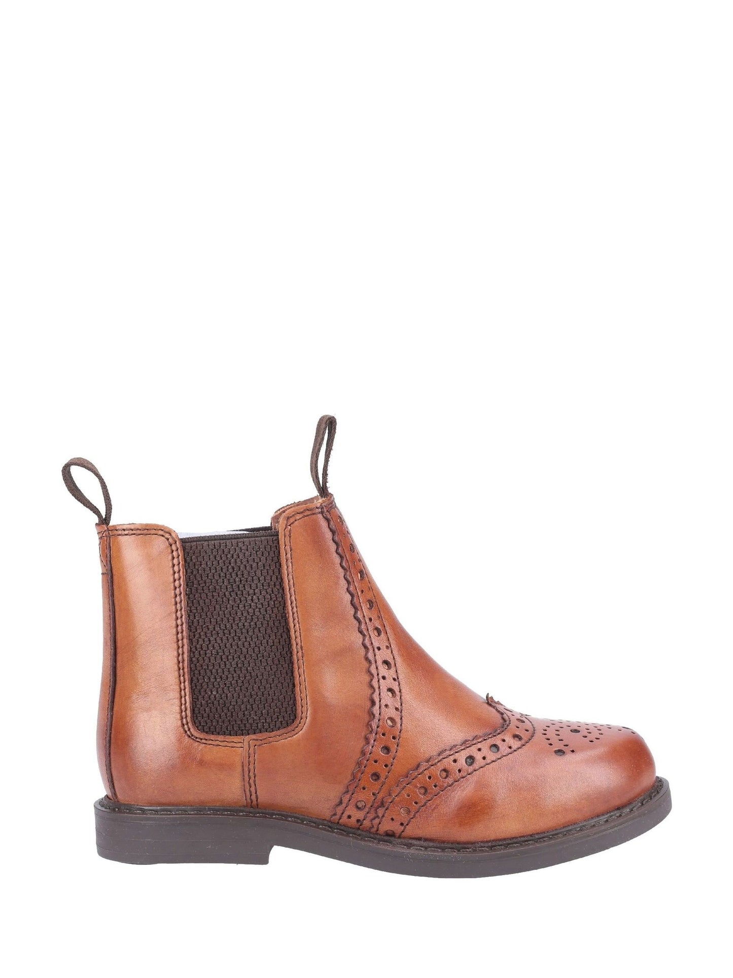Cotswold Kids Tan Brown Nympsfield Brogue Pull On Chelsea Boots
