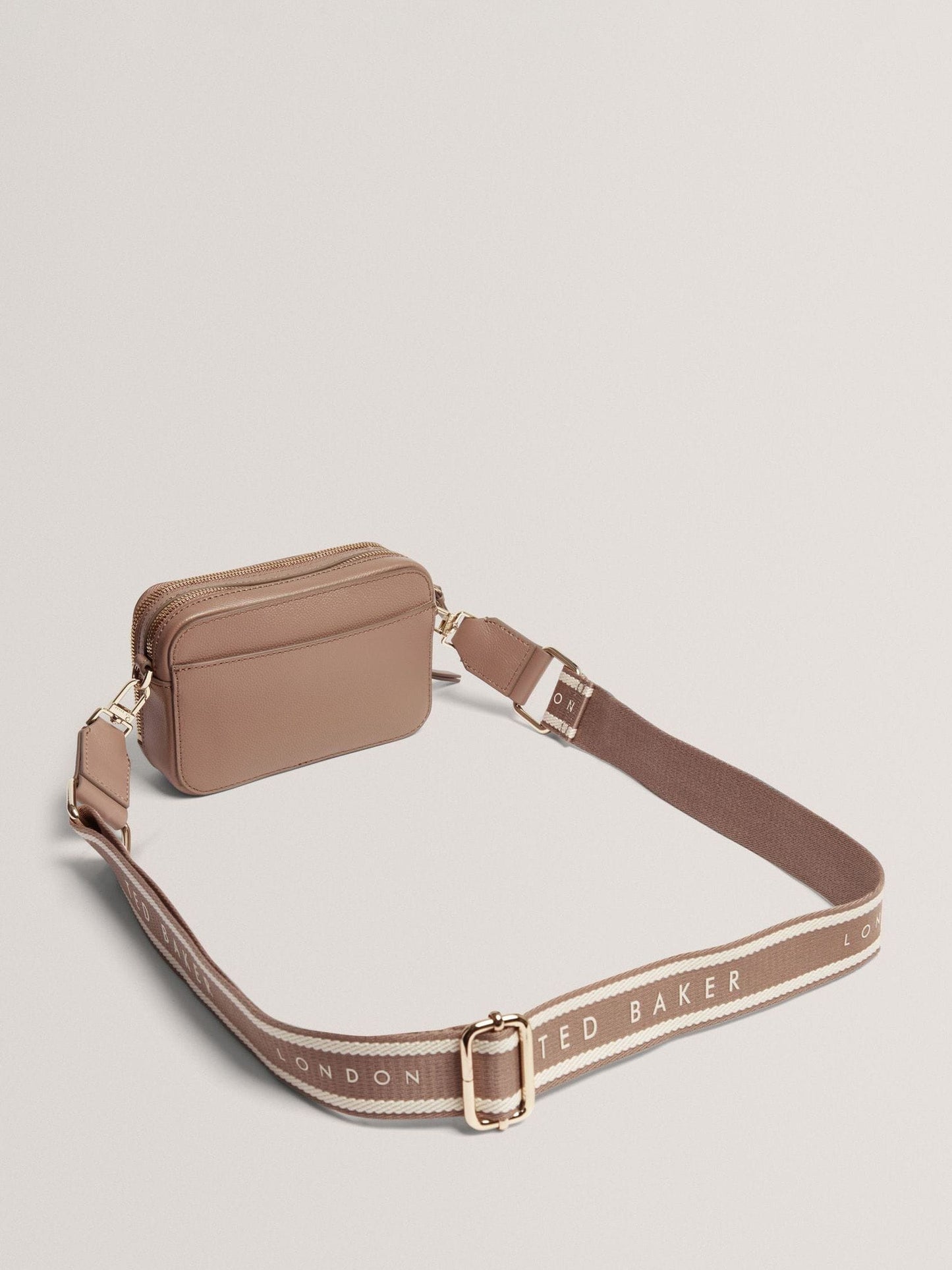 Ted Baker Linzie Krem Deri Webbing Küçük Omuz Çantası (Kamera Modeli)