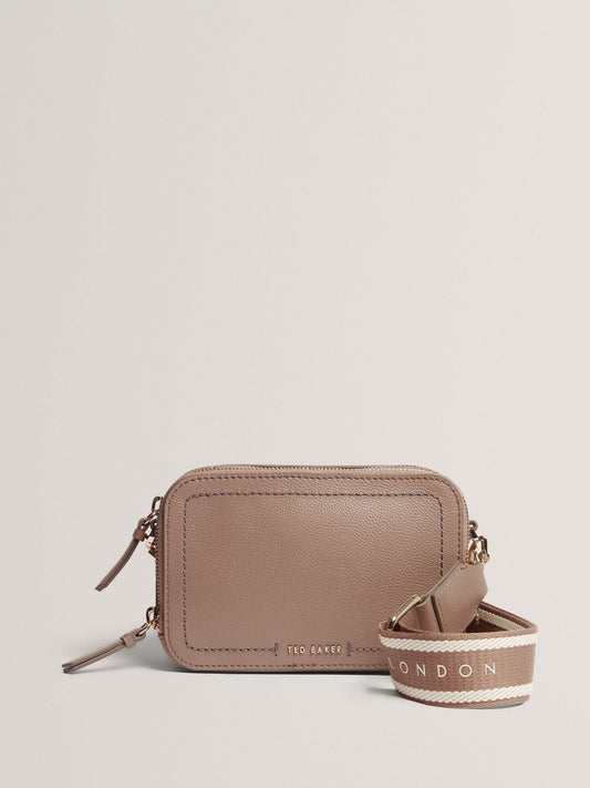 Ted Baker Linzie Krem Deri Webbing Küçük Omuz Çantası (Kamera Modeli)
