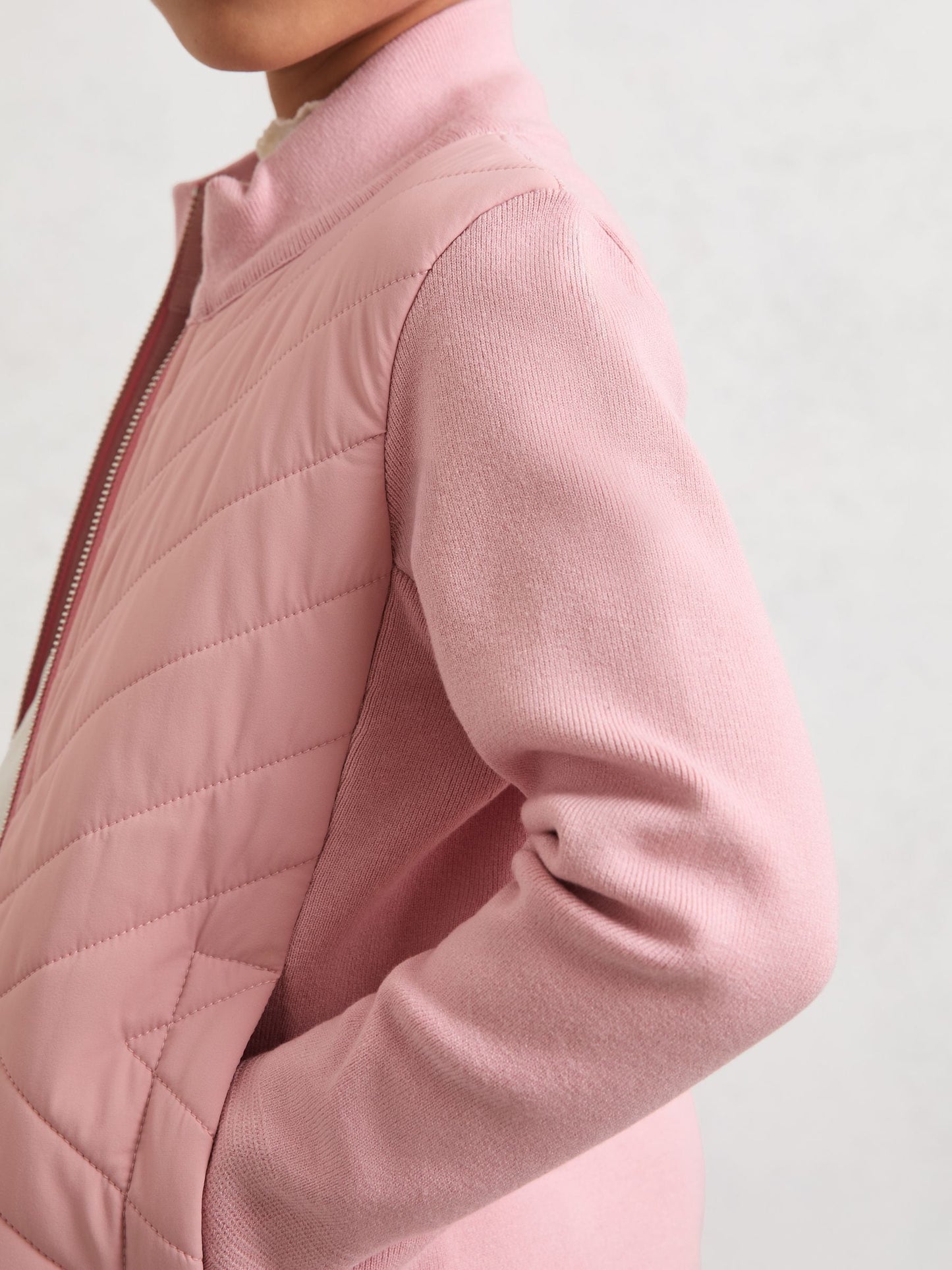 Reiss Pink Hansel 13-14 yrs Hybrid Quilted Knit Jacket