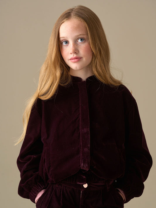 Angel & Rocket Red Chloe Velvet Bomber Jacket