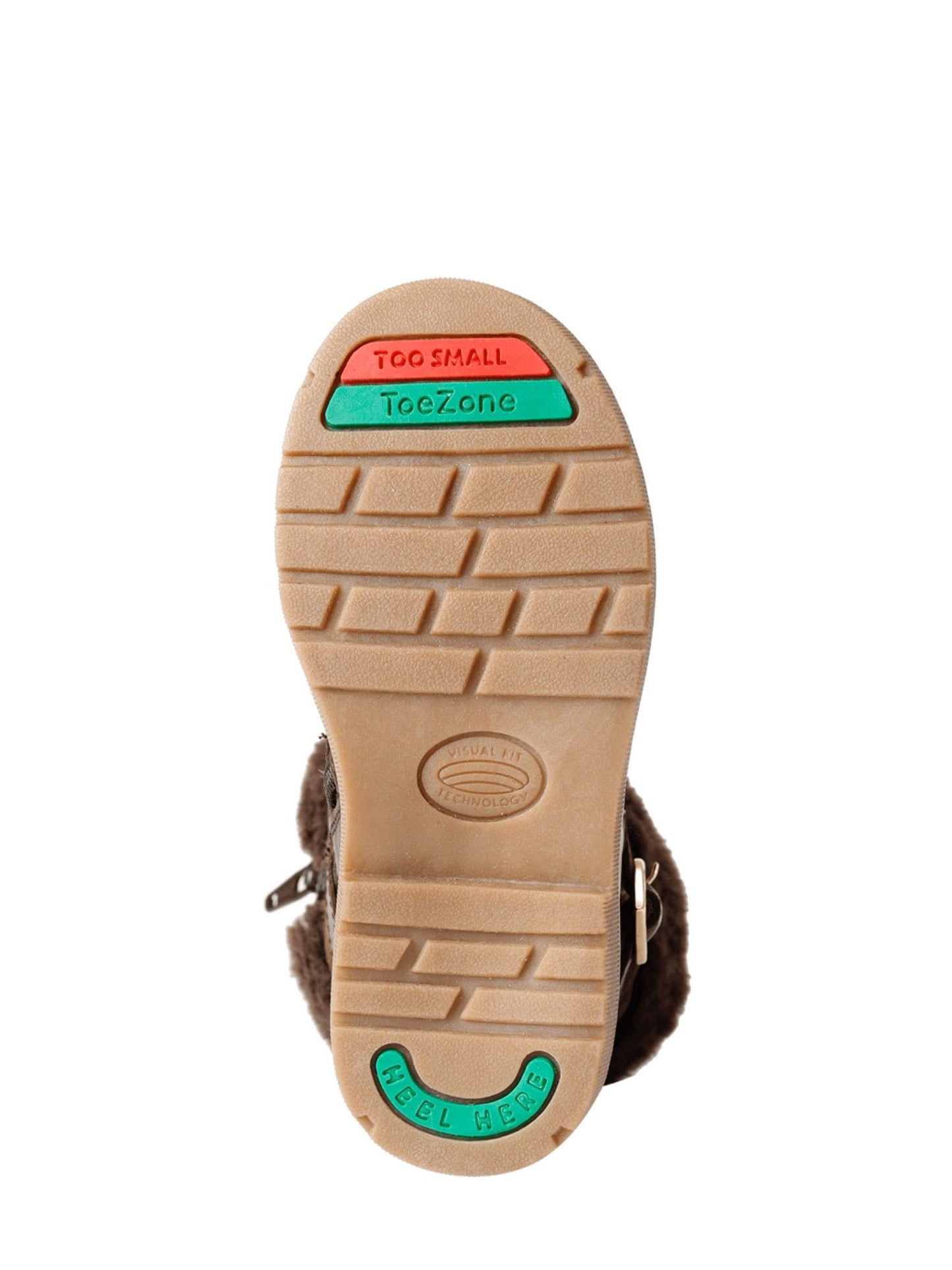 ToeZone Girls Sara Fur Warm Winter Brown Boots