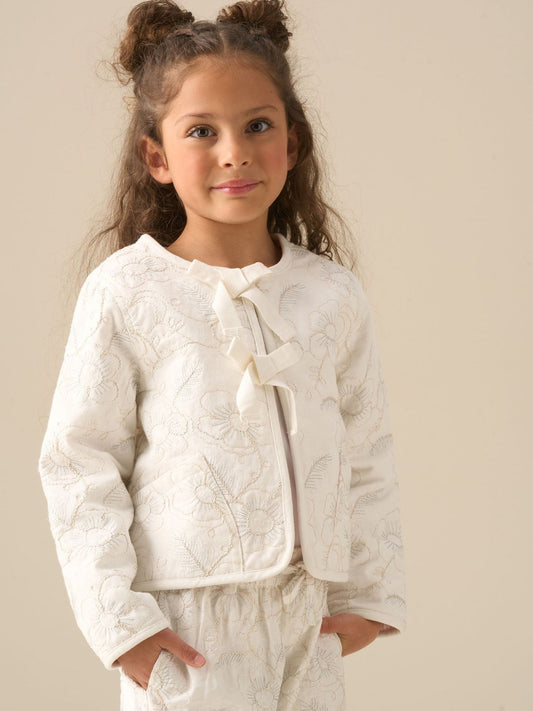 Angel & Rocket White Aurora Embroidered Tie Front Jacket