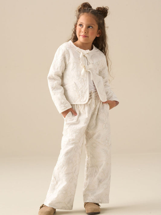 Angel & Rocket White Aurora Embroidered Tie Front Jacket