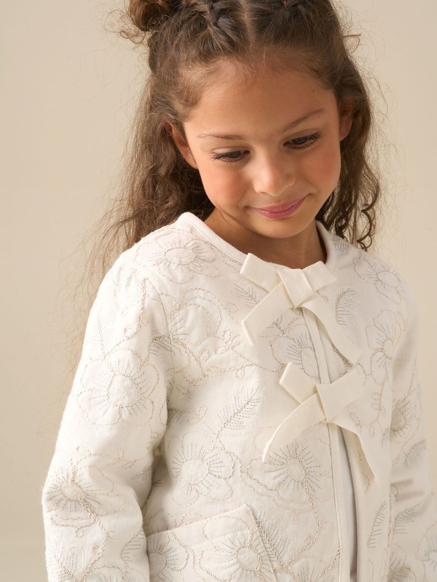 Angel & Rocket White Aurora Embroidered Tie Front Jacket