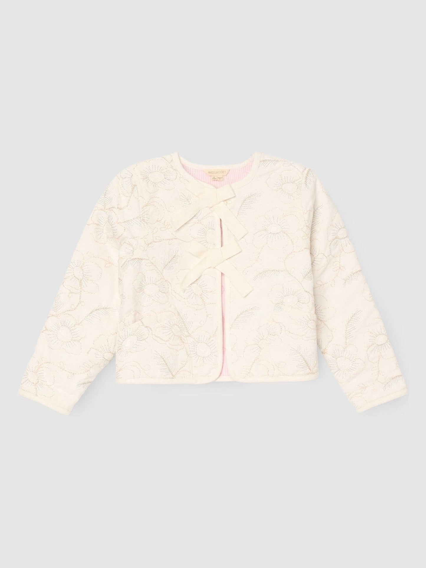 Angel & Rocket White Aurora Embroidered Tie Front Jacket
