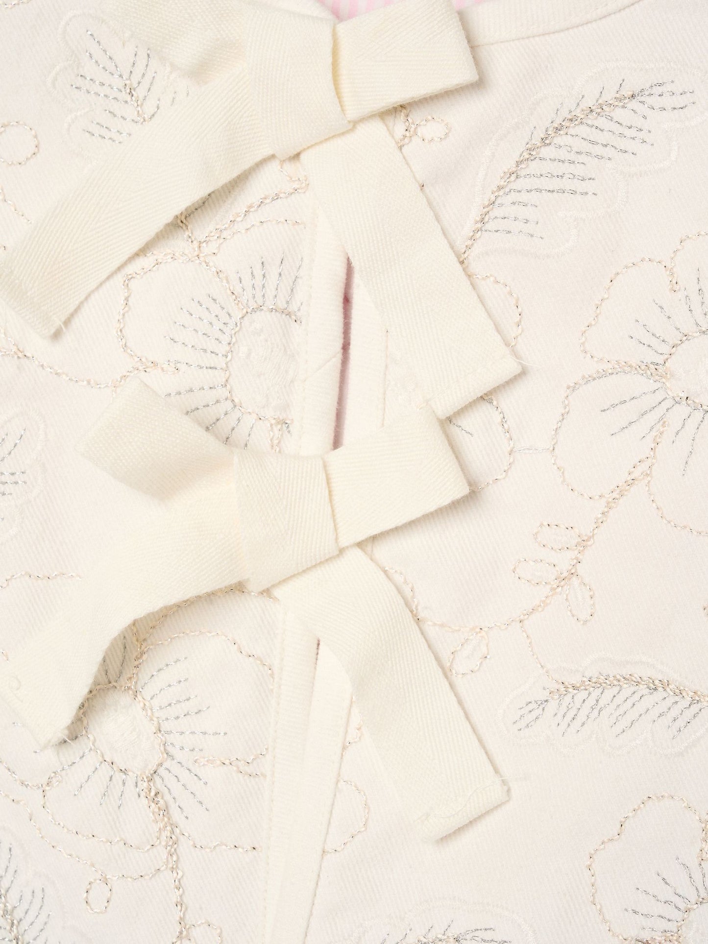 Angel & Rocket White Aurora Embroidered Tie Front Jacket